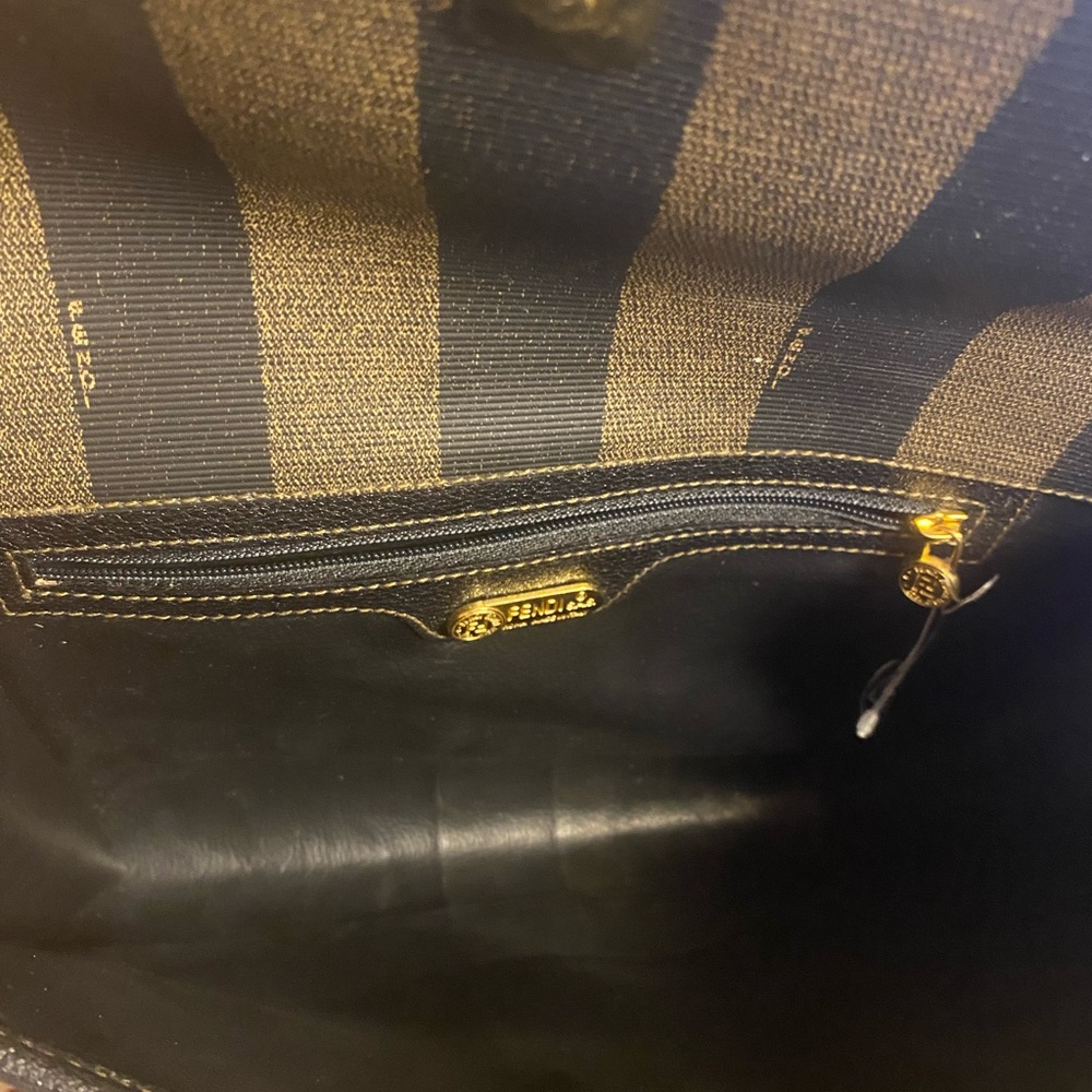 Fendi Brown and Black Striped Clutch Bag - Picture 13 of 16
